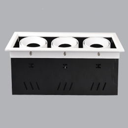 Đèn Led downlight âm trần vuông 3 bóng 60W