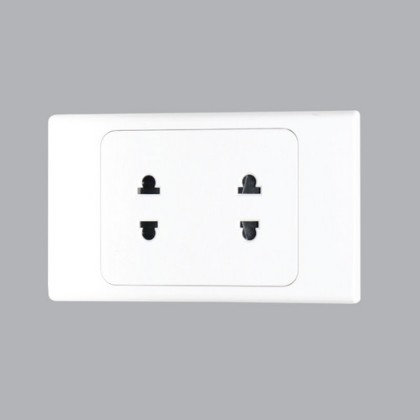 Ổ cắm đôi, 2 chấu đế liền 16A