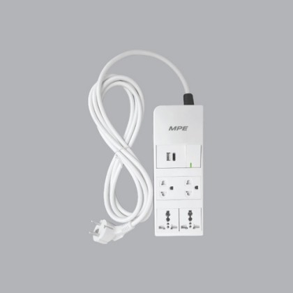 Ổ cắm di động (1 công tắc 1 chiều - 1 ổ cắm sạc USB + Type C - 1 ổ cắm đôi 3 chấu - 2 ổ cắm đơn đa năng 1.5)