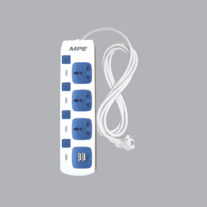 Ổ cắm di động (2 ổ cắm đơn đa năng - 2 ổ cắm sạc USB)