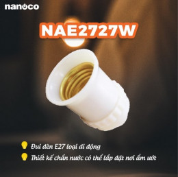 Đui đèn E27, loại di động màu trắng