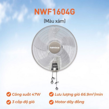 Quạt treo tường 47W (Màu xám)