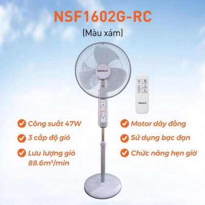 Quạt đứng có remote 47W (Màu xám)